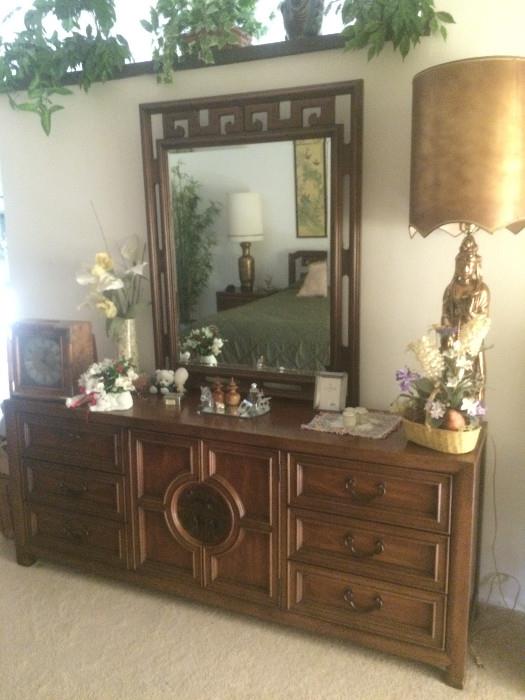 Century Furniture Asian inspired dresser and mirror