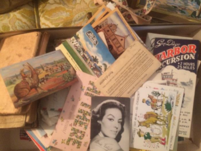 Vintage paper: postcards, napkins, brochures, etc