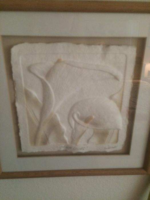 Calla Lilies by Wess cast paper art.  With Iris also