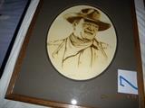 John Wayne sketch above as well as many more framed photos, & prints.