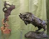 PAIR OF SCULPTURES, CAST BY F. BARBEDIENNE ANTOINE-LOUIS BAYRE, 19TH CENTURY AND JOSEPH BOFILL SCULPTURE