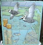 ONE OF A KIND SEASCAPE HAND FIRED TILE "PAINTINGS"