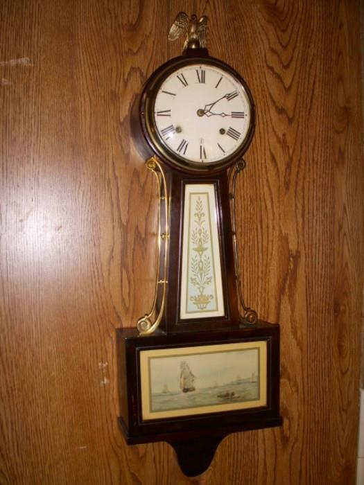 8 Day 1940's era Banjo Clock