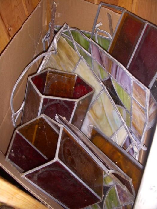 Stained glass pieces.  Some of this is from windows salvaged from the old Spring Lake Presbyterian Church which was torn down decades ago