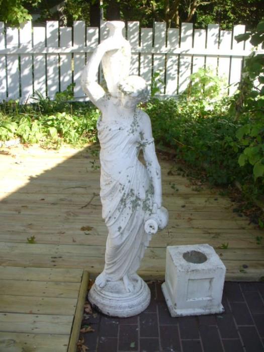 Cement figurine, can be used as a fountain head