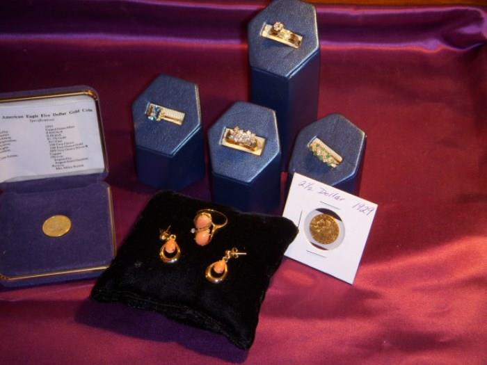 14 k.  Gold coins are pictured better in another photo