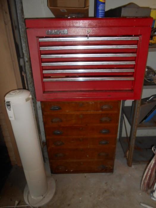 tool cabinet and vintage/antique chest