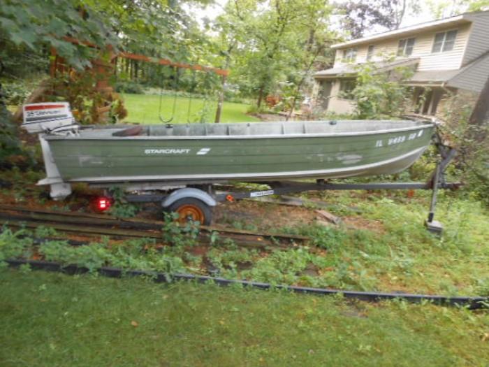 16" Starcraft aluminum boat and trailer, motor as is...make inquiries