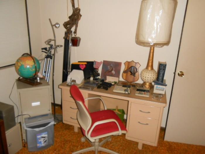 another vintage MCM desk MCM lamp, nice vintage globe