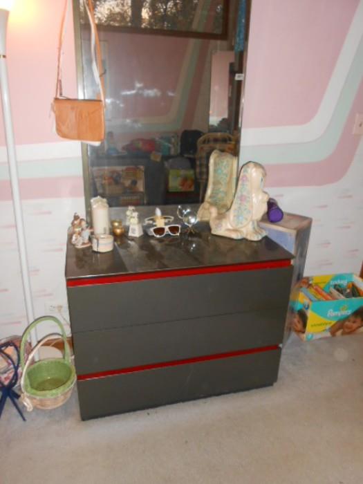 Modern dresser with mirror , part of set with multiple parts