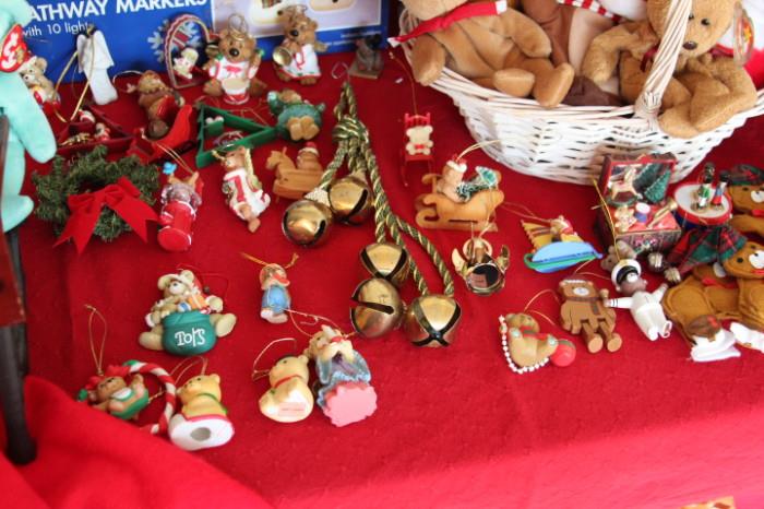 Great collection of holiday tree bear ornaments.