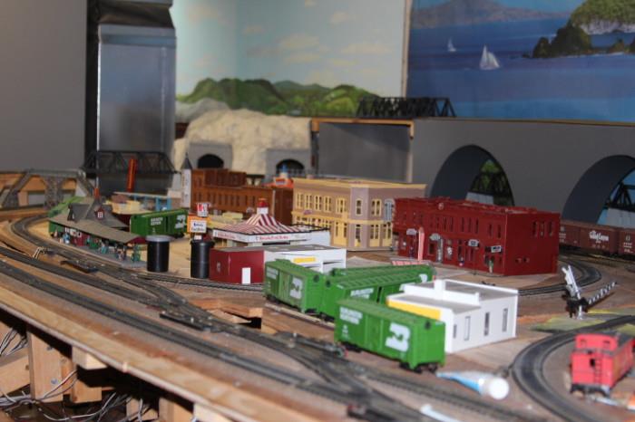 Model train lover's paradise! Trains, tracks, buildings, and so much more!
