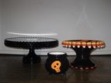 Cake and Cheese stands. Mini crocks for serving soup at your next Halloween dinner party.  Or perhaps a bowl of chili.