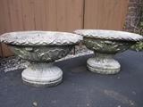 Two sandstone oval planters. 27 long, 18" wide, 16" high. Drainage holes.  These are the REAL DEAL.