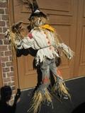 Scare Crow with original patch work, buttons, face and real straw. Almost life size.
