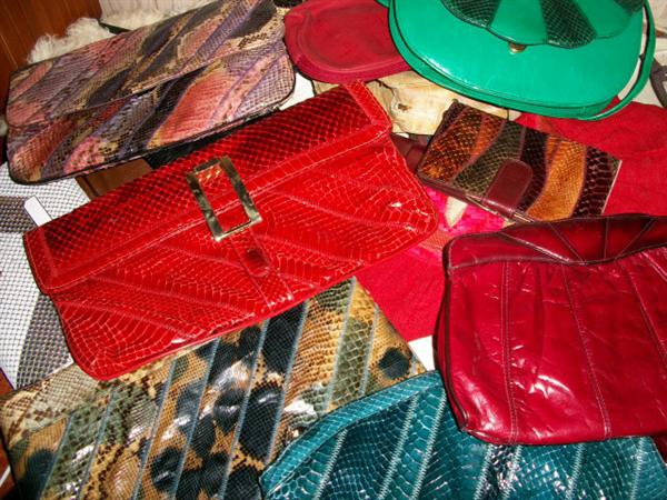 1940-80's snakeskin vintage purses/bags.
