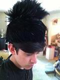 French, black, feather vintage hat.