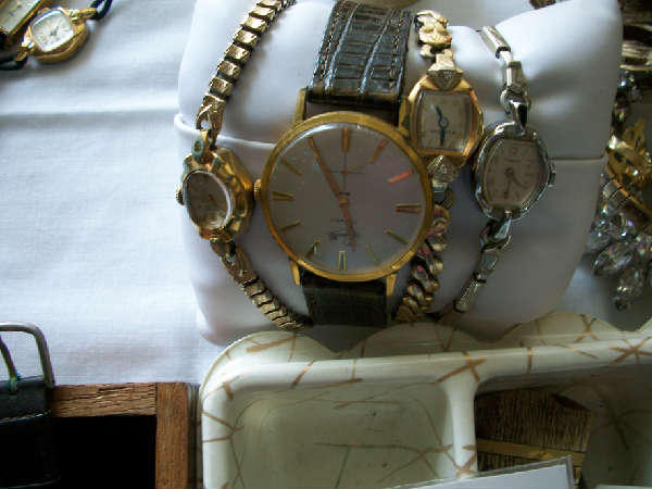 Vintage diamond & gold watches, vintage jewelry, rhinestones, necklaces, earrings, bracelets & rings!
