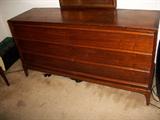 Lane walnut credenza. Mirror above.