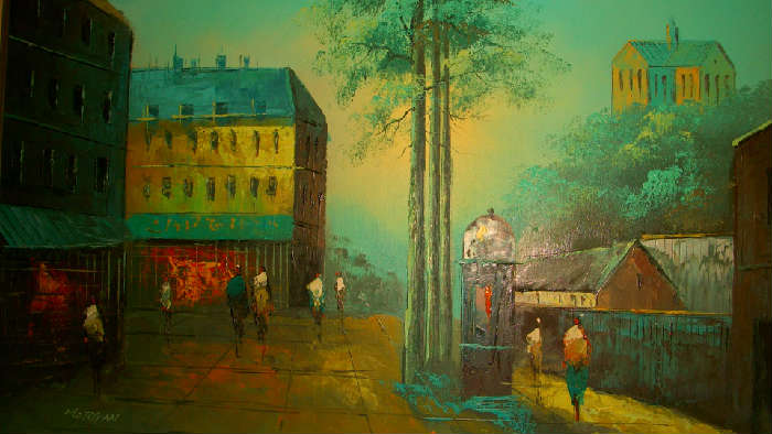 Mid Century Modern painting by "MORGAN."