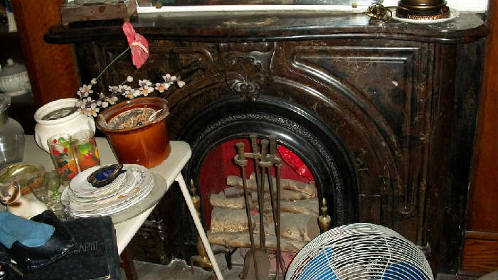Marble Horseshoe fireplace.