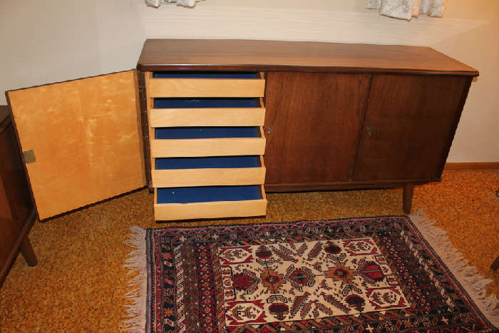 Drawers shown. MCM credenza.