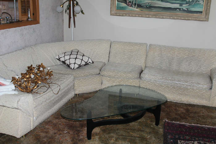 1950's sectional sofa. Original label and paperwork receipts round out this hip cool mid century gem!