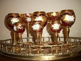 Beautiful Czech Bohemian Mosser glass stemware