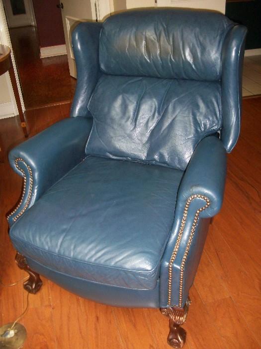 one of two leather recliners