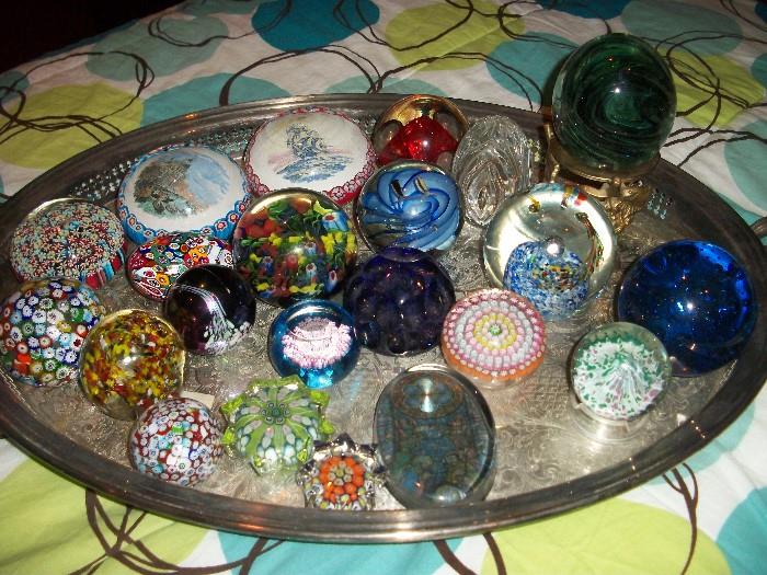 large glass paperweight collection