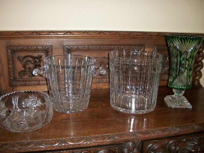 too many pieces of fine crystal to photograph--these are two ice buckets