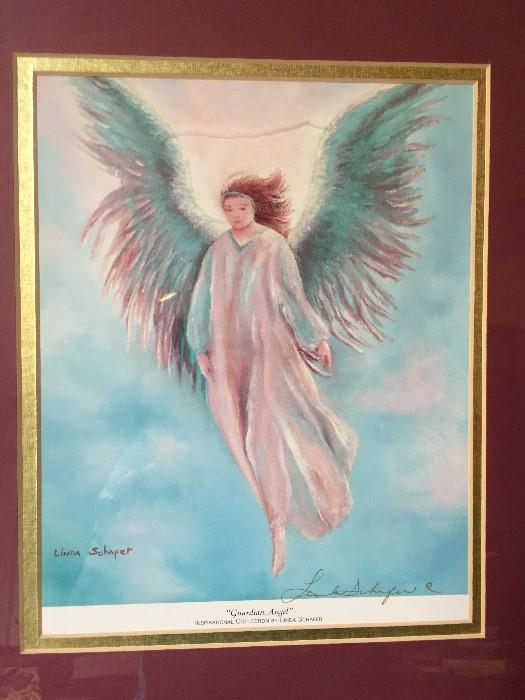 two signed Linda Schafer angel prints