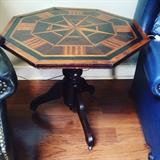 gorgeous inlaid octagon shaped table (my favorite item in the house)