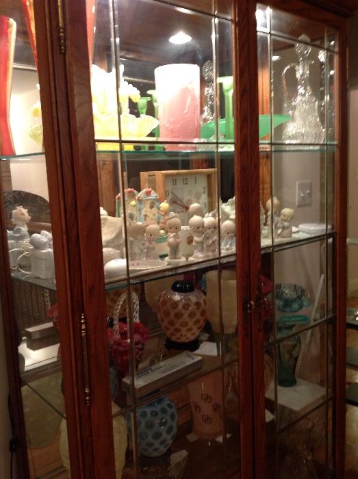 Large light up curio cabinets & an amazing amount of crystal & collector pieces. 