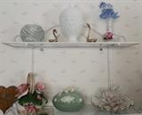 Votive Holder, Brass Swan Figurines, Milk Glass Lidded Compote & More