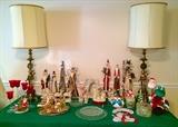Holiday Items, Figural Table Lamps & More
