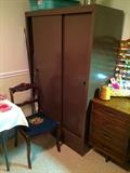 Metal Wardrobe, Needlepoint Occasional Chair
