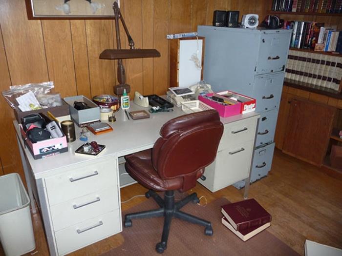 Desk and File Cabinet