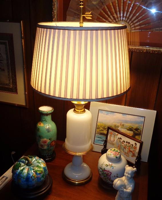 French opaline lamp