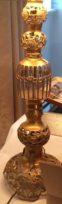 brass ornate lamp on of 3