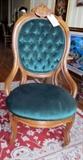 Tufted Balloon Back Green Chair (Floor To Top Of Chair) 41"H Seat 20"Across And 14 .5" From The Floor To Seat