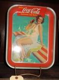 Coca Cola Tray, 1937 Springboard Girl, Original, With Stand