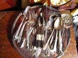 Assorted silver plate flatware