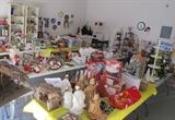 Wonderful collection of Christmas decorations, Elvis collection, Lefton shopping girl collection.