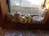 Teapots and Milk glass items