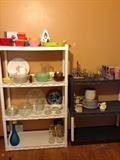 Pyrex dishes, fine china sets, misc. items.