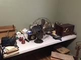Old clocks, fans, am/fm radio, 