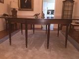 The plantation dining room table - view without the extensions.
