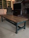Cool coffee table made of reclaimed wood.