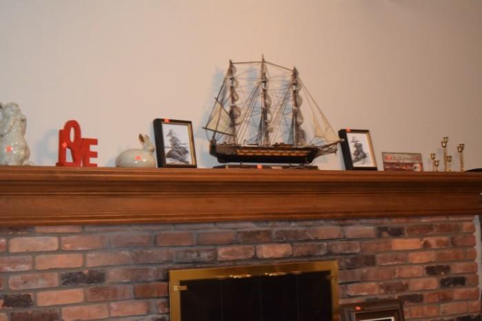 wood Boat, Candle holders, pictures